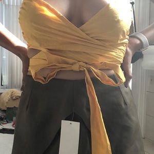 Tie front bandeau top